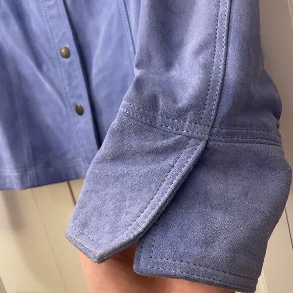 Blue Leather Suede Jacket - Picture 3 of 6